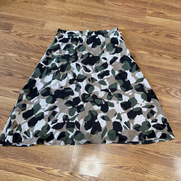 HUGO BOSS Asymmetric-hem skirt in camo graphic-print silk IT 50 / US 14 - Picture 14 of 14